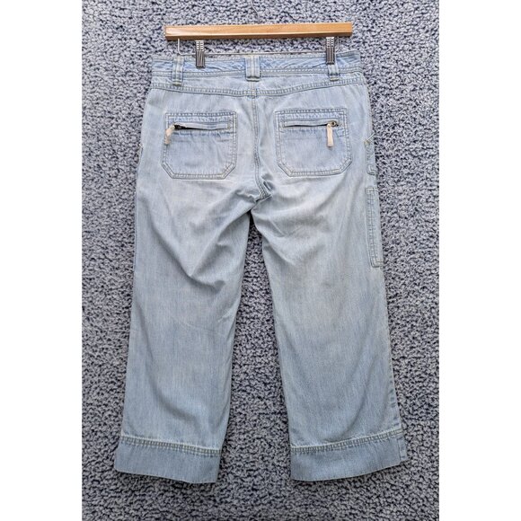 Old Navy Y2K Revival Capris Size 4 Low Rise Light Wash Straight Leg Retro Blue - Picture 2 of 14